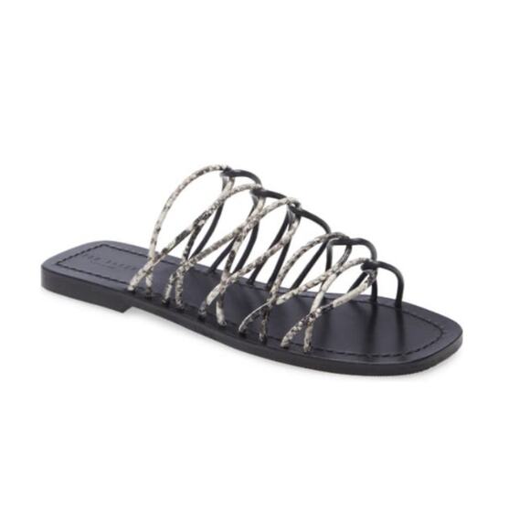 TED BAKER LONDON Womens 7.5M Teppo Slide Leather Sandal NEW - Picture 1 of 12